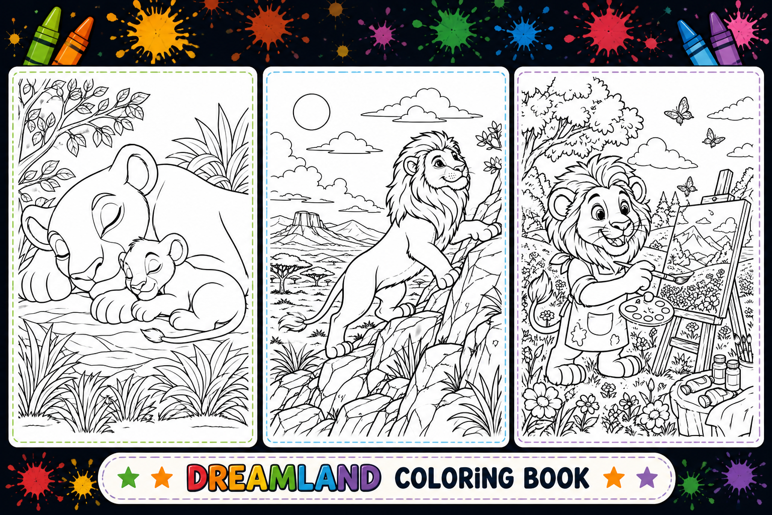 Free Lion Coloring Pages