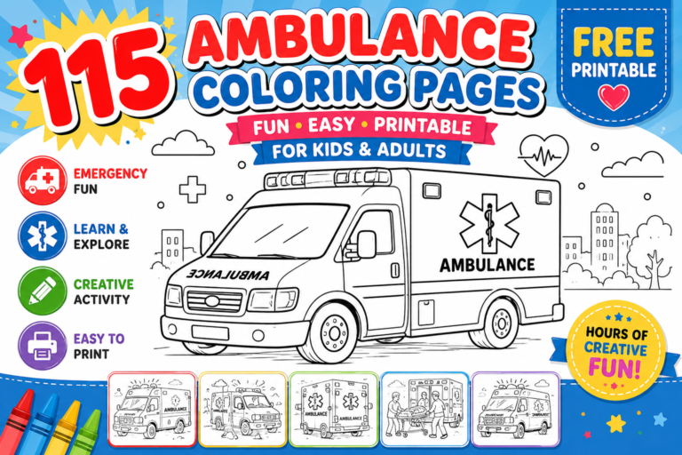 Ambulance Coloring Pages