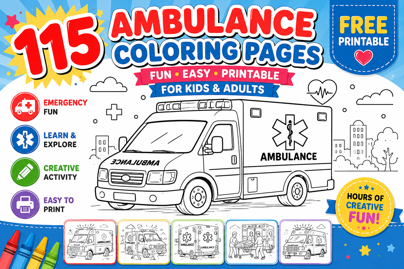 Ambulance Coloring Pages