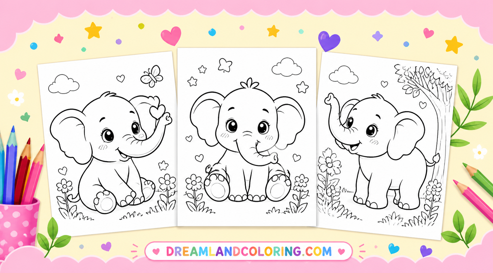 Free Elephant Coloring Pages