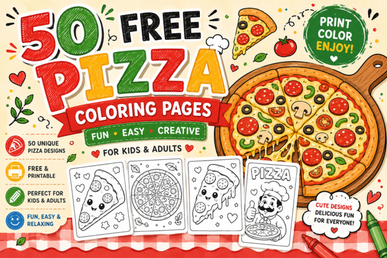 Free Pizza Coloring Pages